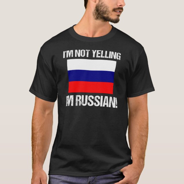 T-shirt Je ne hurle pas Je suis Russe Pays Drapeau Russie (Devant)