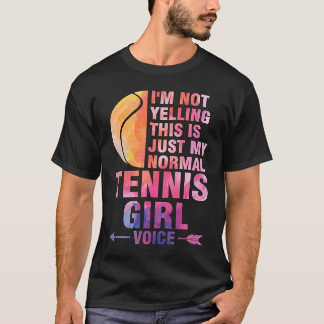 T-shirt Je ne hurle pas que c'est tennis fille voix tennis (Devant)