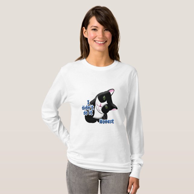 T-shirt Je ne l'ai pas fait Chat (Devant entier)