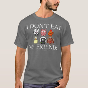 T-shirt Je ne mange pas mes amis drôle Vegan mignon végéta