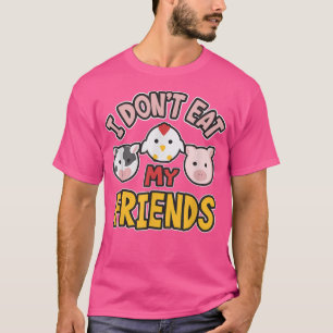 T-shirt Je ne mange pas mes amis Végétarien Végétarien Vég