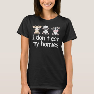 T-shirt Je ne mange pas mes Homies Végétarien Funny Vegan 