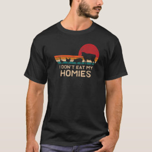 T-shirt Je ne mange pas mes homies végétarien Rétro Vintag