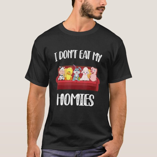 T-shirt Je ne mange pas mes Homies Végétarien Végétarien D (Devant)