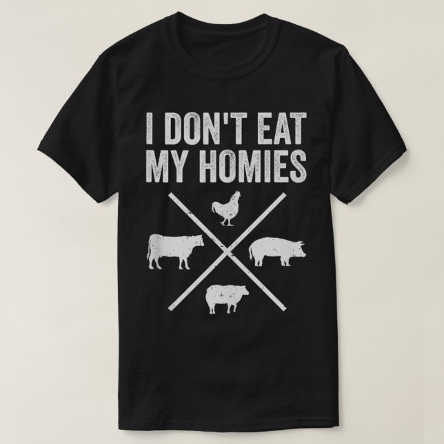 T-shirt Je ne mange pas mes Hommes drôle Végétarien (Design devant)