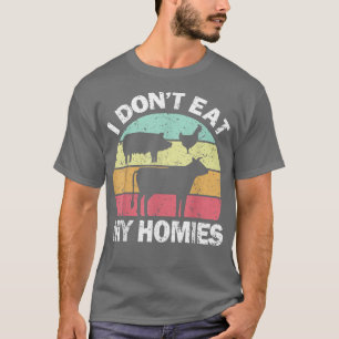 T-shirt Je ne mange pas mes Hommes Végétarien Végétarien N