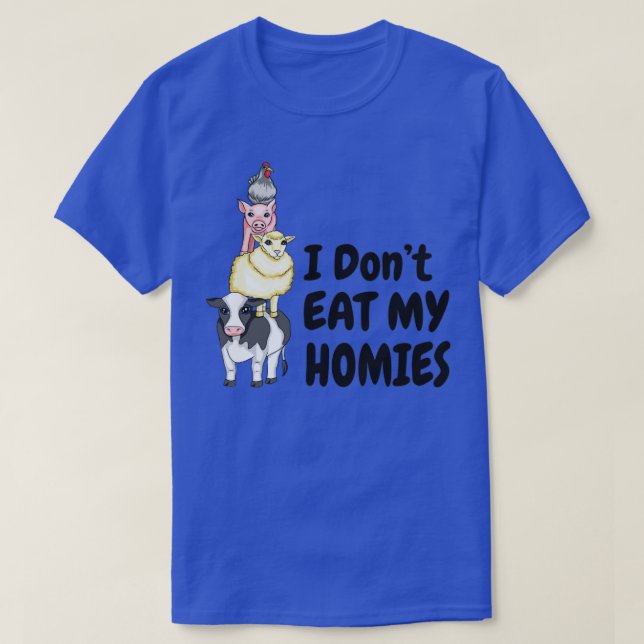 T-shirt Je ne mange pas mes maisons Vegan végétarien (Design devant)