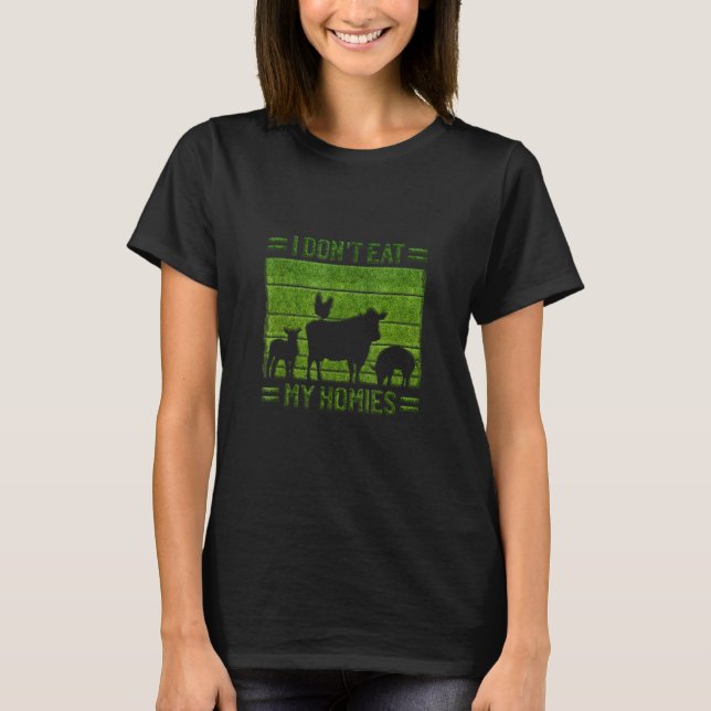 T-shirt Je ne mange pas mes maisons Vegan Végétarien Homme (Devant)