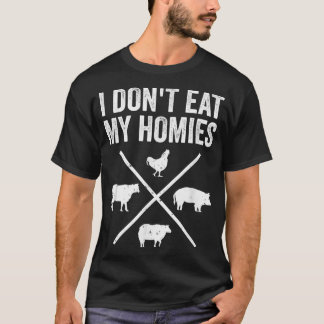 T-shirt Je ne mange pas mes maisonsVégétarien amusant