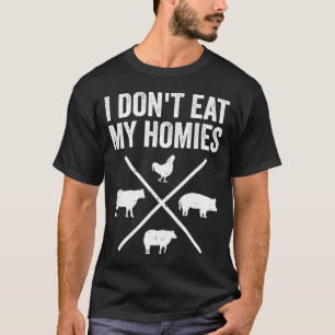 T-shirt Je ne mange pas mes potes drôle végétarien