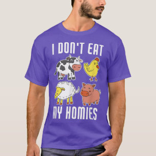T-shirt Je ne mange pas mes potes végan Végétalien Amour d