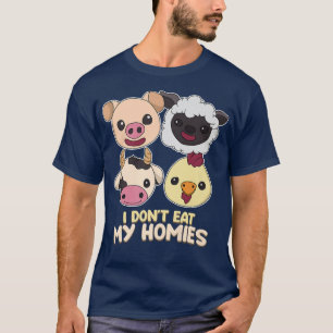 T-shirt Je ne mange pas mon ami vivant vegan végétarien lé