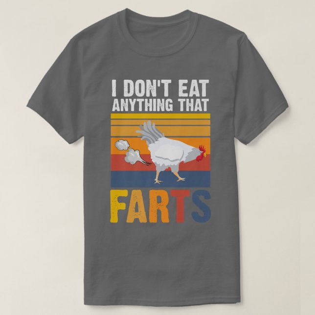 T-shirt Je ne mange rien qui pète la Vegetaria de poulet (Design devant)