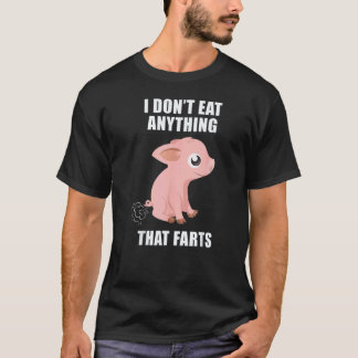 T-shirt Je ne mange rien qui péte végétarien végétalien