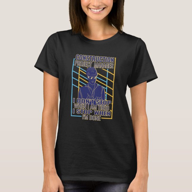 T-shirt Je ne m'arrête pas rétro Hommes Construction Proje (Devant)