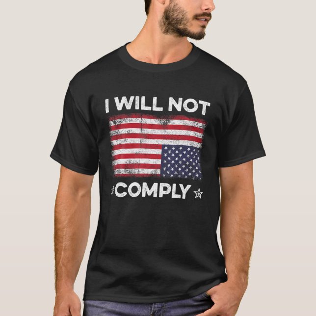 T-shirt Je Ne Me Concomberai Pas À La Hausse Du Drapeau Am (Devant)