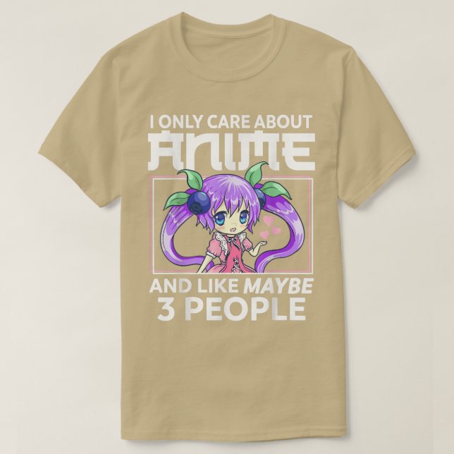T-shirt Je ne m'intéresse qu'à Anime et Aime Peut-être 3 p (Design devant)