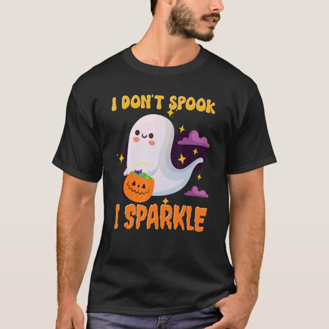 T-shirt Je ne parle pas J'éblouis mignon Fantôme Halloween (Devant)