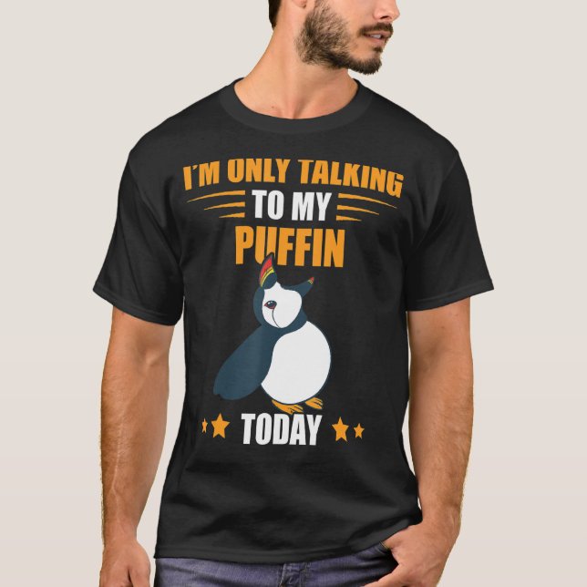 T-shirt Je ne parle que Puffin Oiseau de mer Islande Anima (Devant)