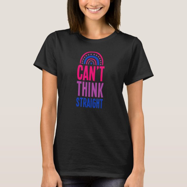 T-shirt Je ne peux pas penser droite Bisexual Pride Bohemi (Devant)