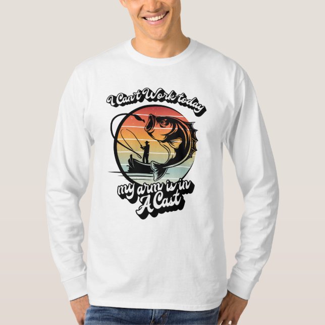 T-shirt Je ne peux pas travailler aujourd’hui Mon bras est (Devant)