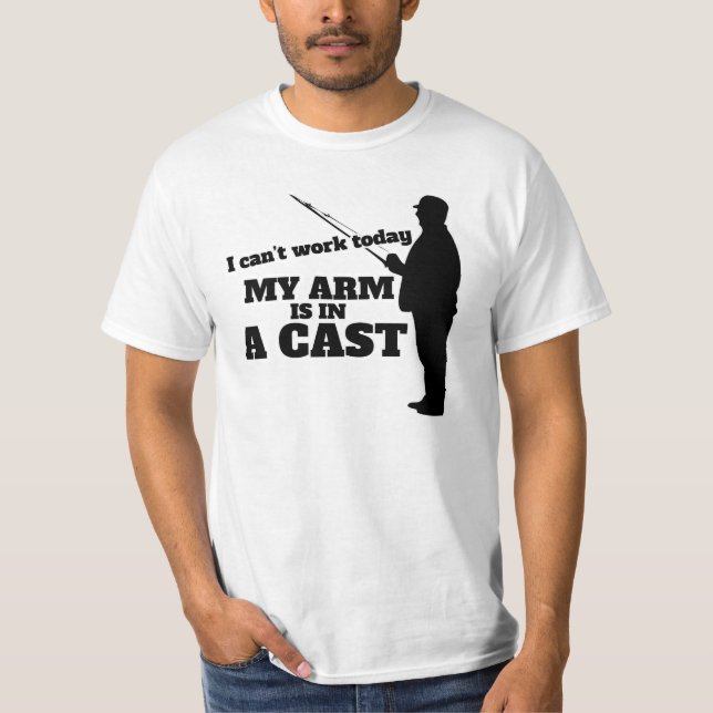 T-shirt Je ne peux pas travailler aujourd'hui mon bras est (Devant)