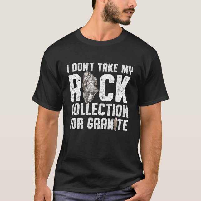 T-shirt Je ne prends pas ma collection de roches pour Gran (Devant)
