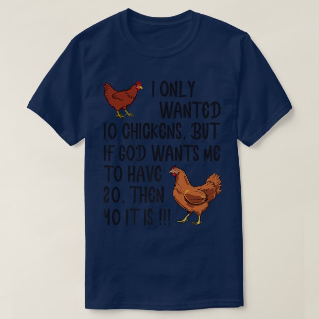 T-shirt Je Ne Recherché Que 10 Poulets Drôle Agriculteur (Design devant)