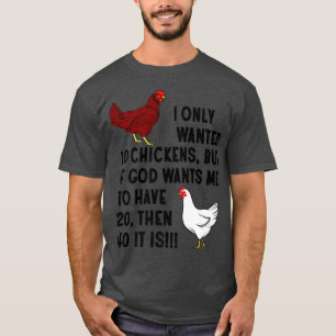 T-shirt Je Ne Recherché Que 10 Poulets Fou Poulet Fou