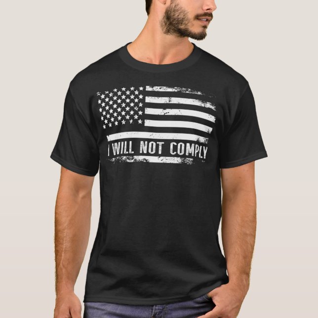 T-shirt Je Ne Respecterai Pas Le Drapeau Américain Pullove (Devant)