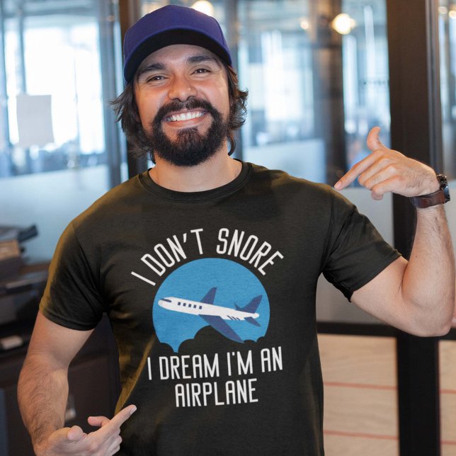 T-shirt Je ne ronfle pas (I dream I'm an airplane shirt)