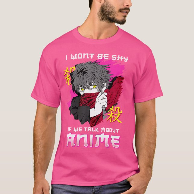 T-shirt Je ne serai pas timide si on parle d'anime I Chibi (Devant)