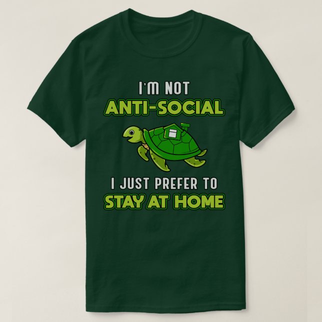 T-shirt Je ne suis pas Anti-Social Tortues de mer (Design devant)