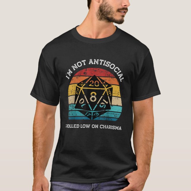 T-shirt Je ne suis pas antisocial, j'ai roulé bas sur Char (Devant)