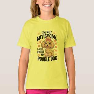 T-shirt Je ne suis pas antisocial je préfère juste mon chi