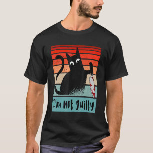 T-shirt Je ne suis pas coupable Chat innocent avec couteau