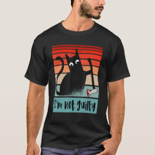 T-shirt Je ne suis pas coupable Chat innocent avec hache s