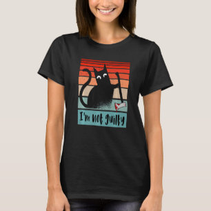 T-shirt Je ne suis pas coupable Innocent Chat avec une hac