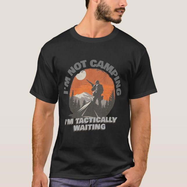T-shirt Je ne suis pas en Camping (Devant)