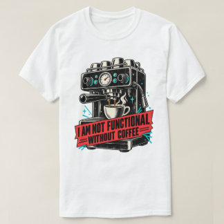 T-shirt Je ne suis pas fonctionnel sans café drôle de café