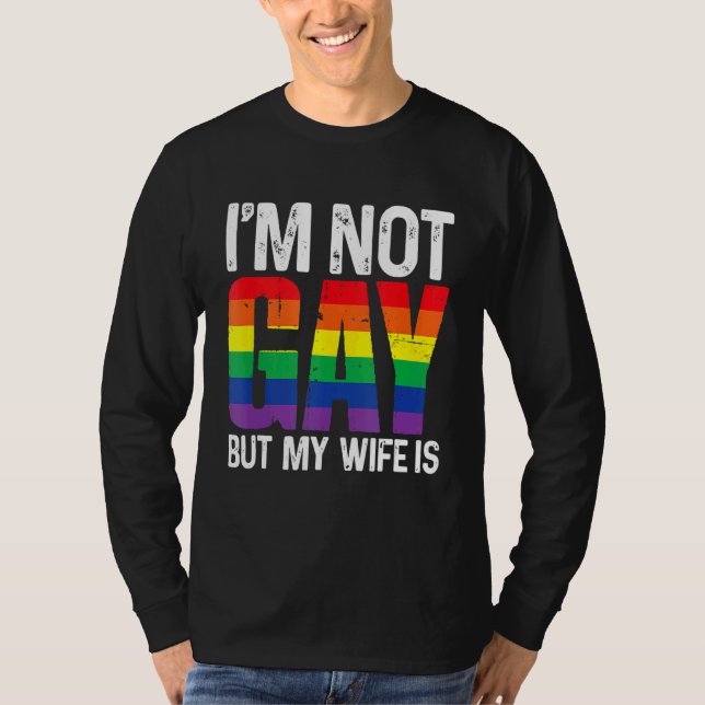 T-shirt Je ne suis pas gay, mais ma femme est Mariage arc- (Devant)