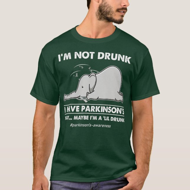 T-shirt Je ne suis pas ivre J'ai des parkinsons éléphants (Devant)