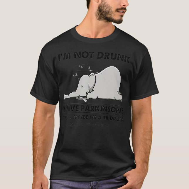 T-shirt Je ne suis pas ivre J'ai des parkinsons éléphants (Devant)
