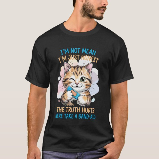 T-shirt Je ne suis pas méchante, juste honnête Mignon chat (Devant)