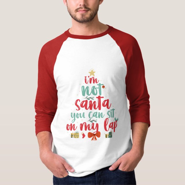 T-shirt Je ne suis pas Père Noël Vous pouvez vous asseoir  (Devant)