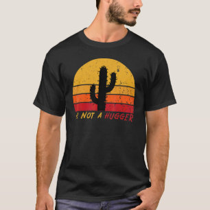 T-shirt Je ne suis pas un câlin retro cactus succulent jar