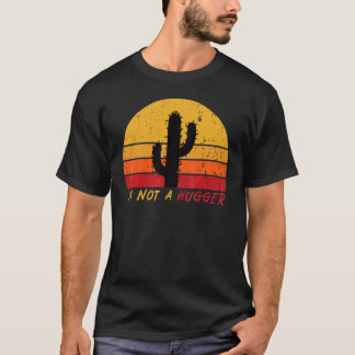 T-shirt Je ne suis pas un câlin retro cactus succulent jar