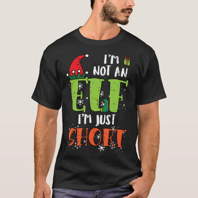 T-shirt Je Ne Suis Pas Un Elfe Juste Court Drôle Noël Homm (Devant)