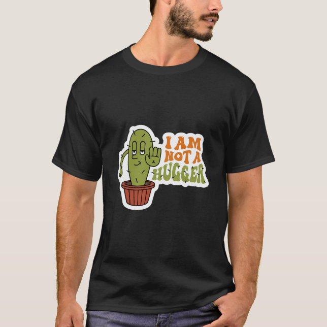 T-shirt Je Ne Suis Pas Un Gros Mignonne Drôle Cactus Dessi (Devant)