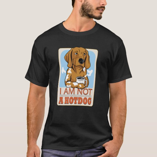 T-shirt Je Ne Suis Pas Un Hotdog Cook Chien Dachshund Humo (Devant)